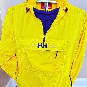 Helly Hanson Yellow wind and water resistant boating jacket, size L